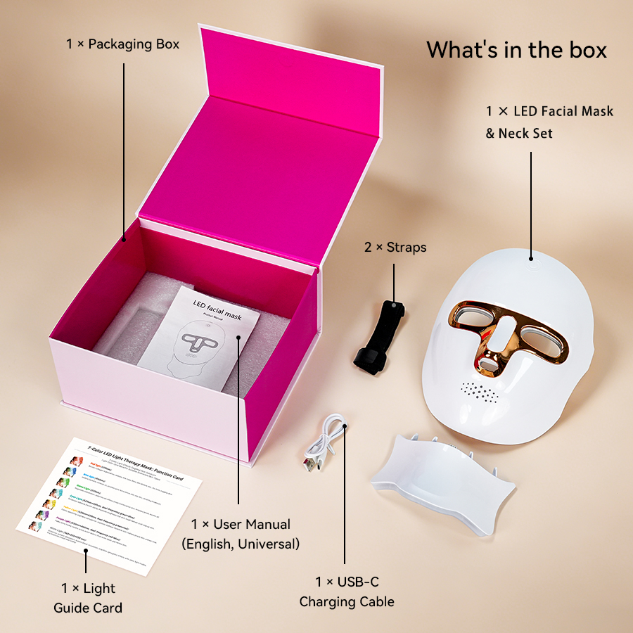 FOLOKE Cordless LED Face & Neck Mask